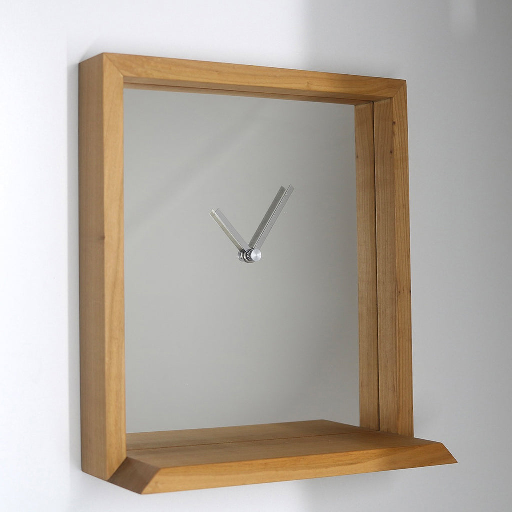 "WALL CLOCK with mirror and shelf" by Fabio Bortolani