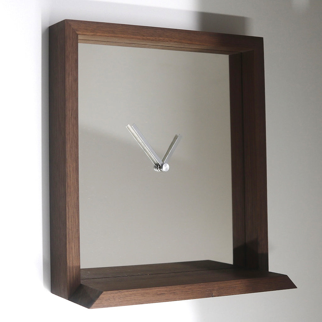 "WALL CLOCK with mirror and shelf" by Fabio Bortolani