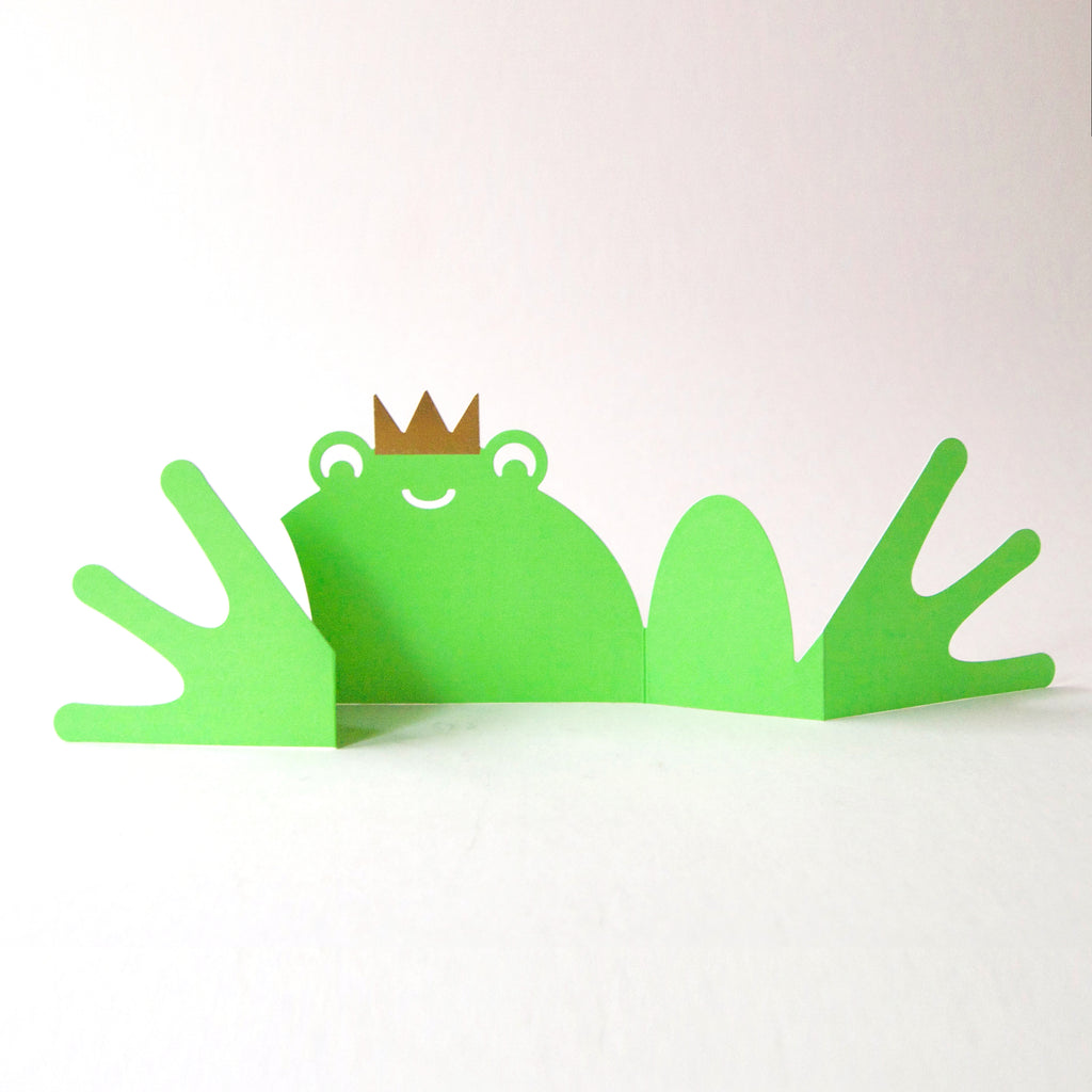 Folded card frog