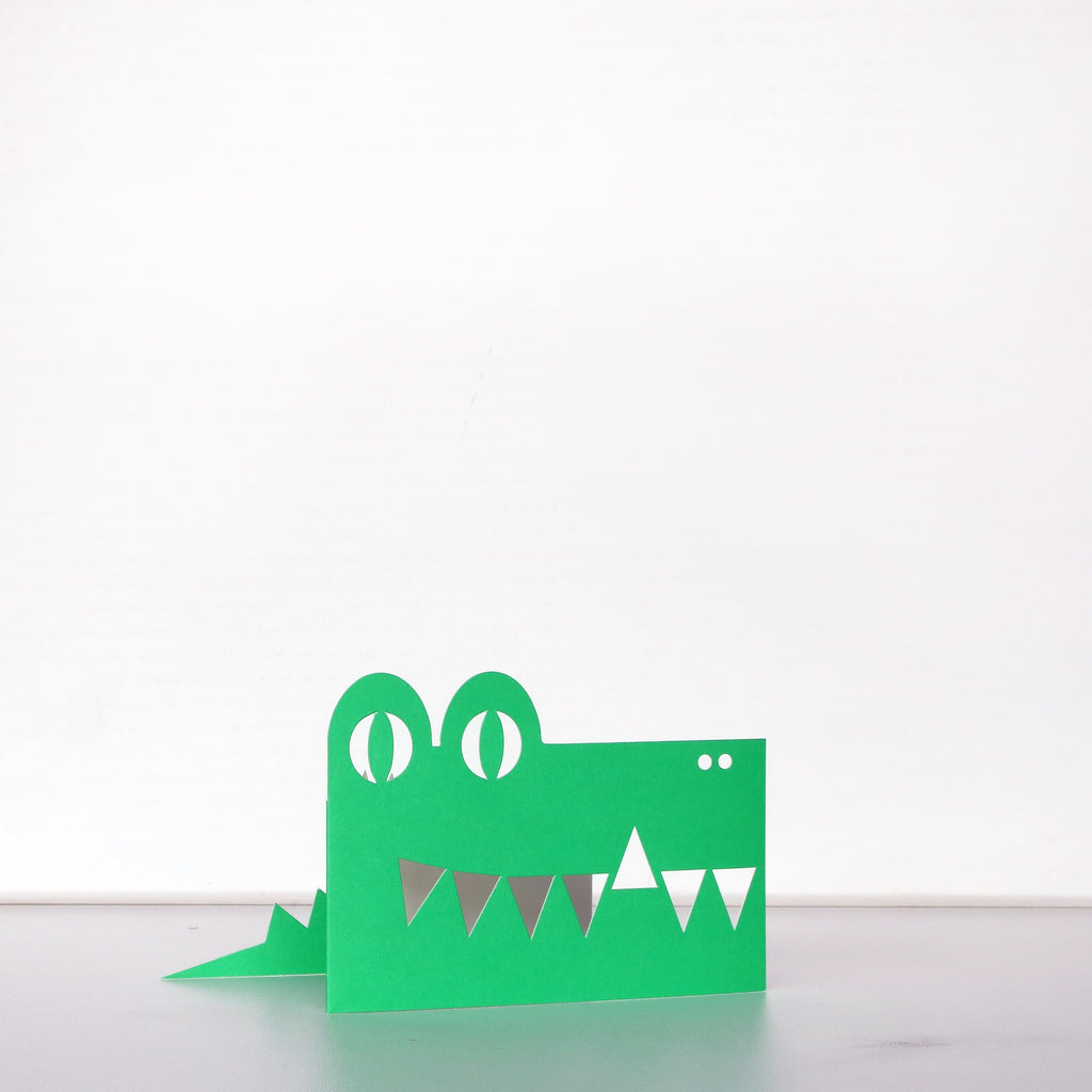 Folding card crocodile