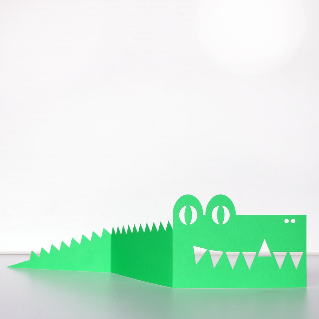 Folding card crocodile