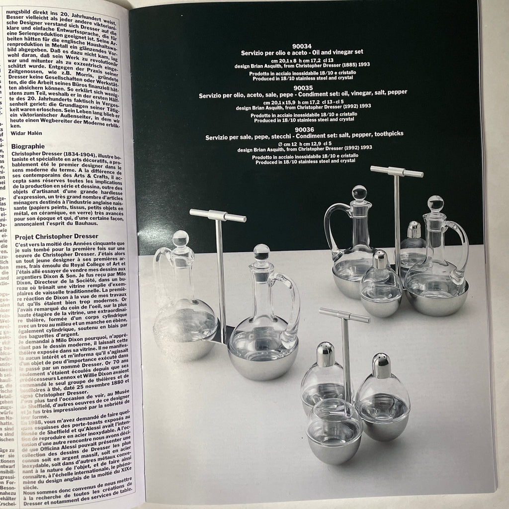 Christopher Dresser Officina Alessi Condiment Set