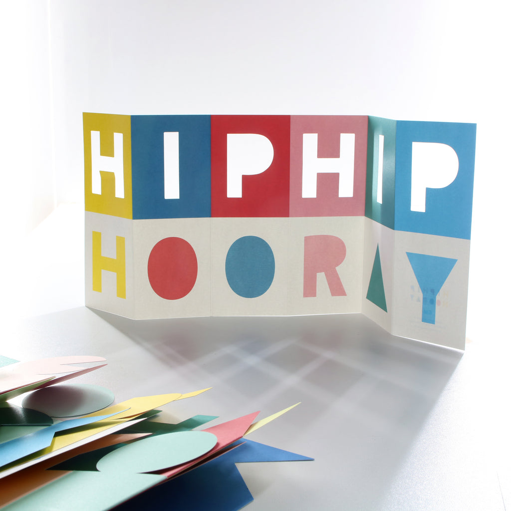 Faltkarte "HIP HIP HOORAY"
