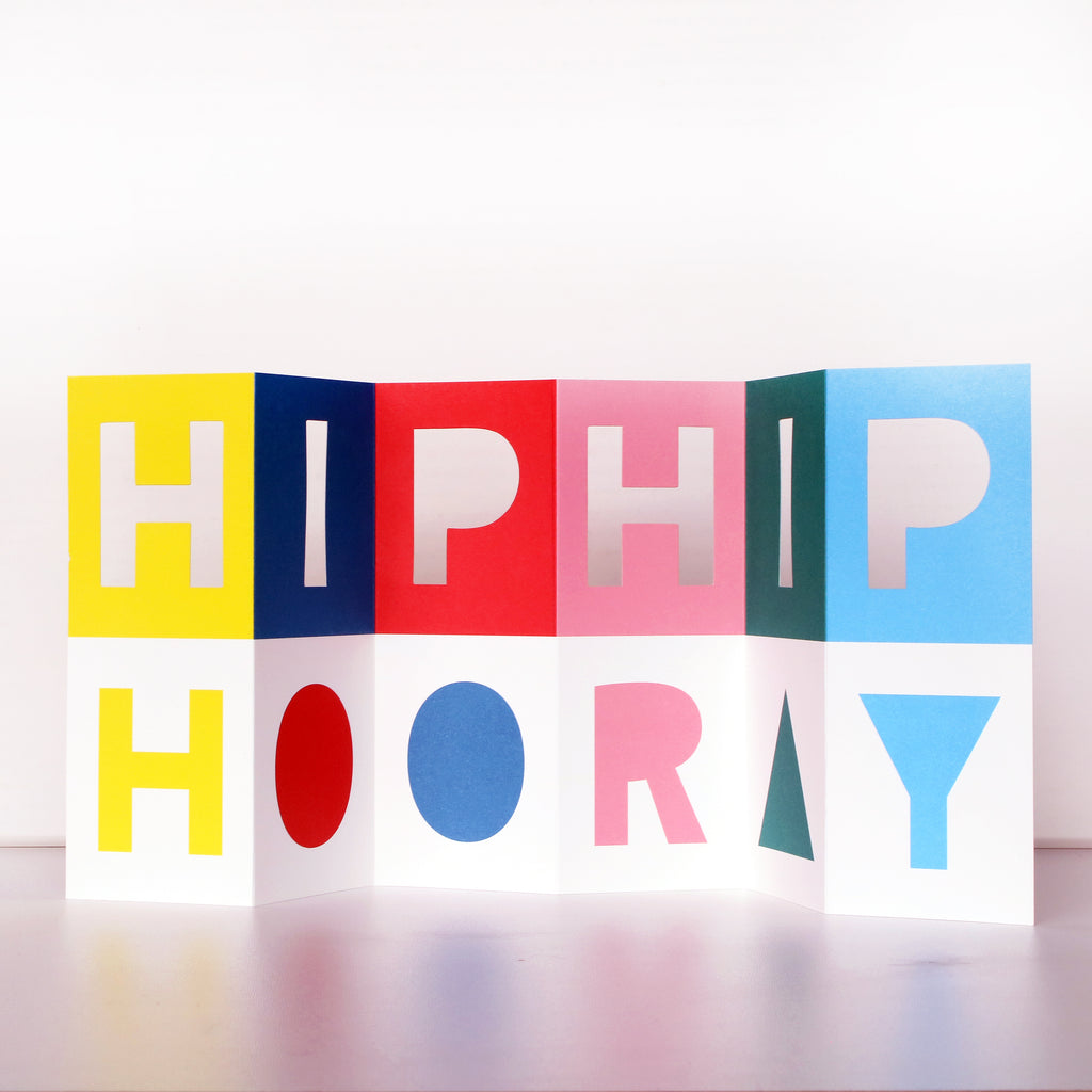 Faltkarte "HIP HIP HOORAY"