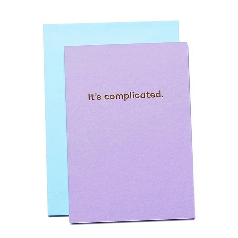 It´s complicated.