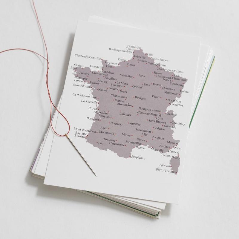 Stickpostkarte FRANKREICH